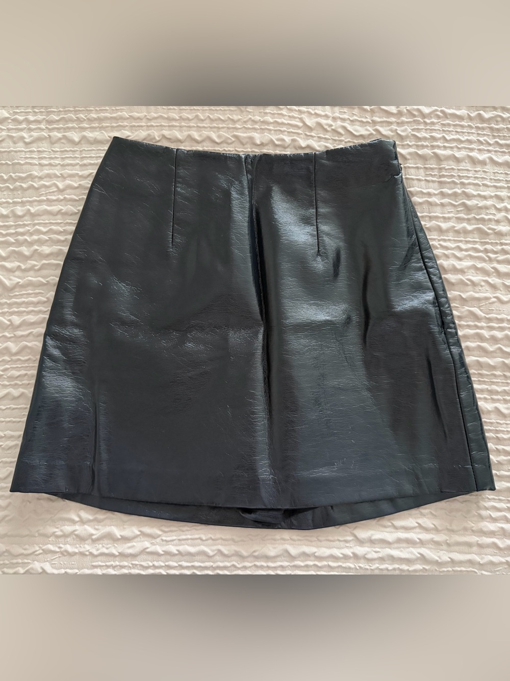 Abercrombie & Fitch Black Faux Leather Mini Skort
